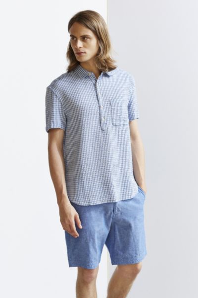 CPO Short-Sleeve Seersucker Gingham Popover Shirt | Urban Outfitters