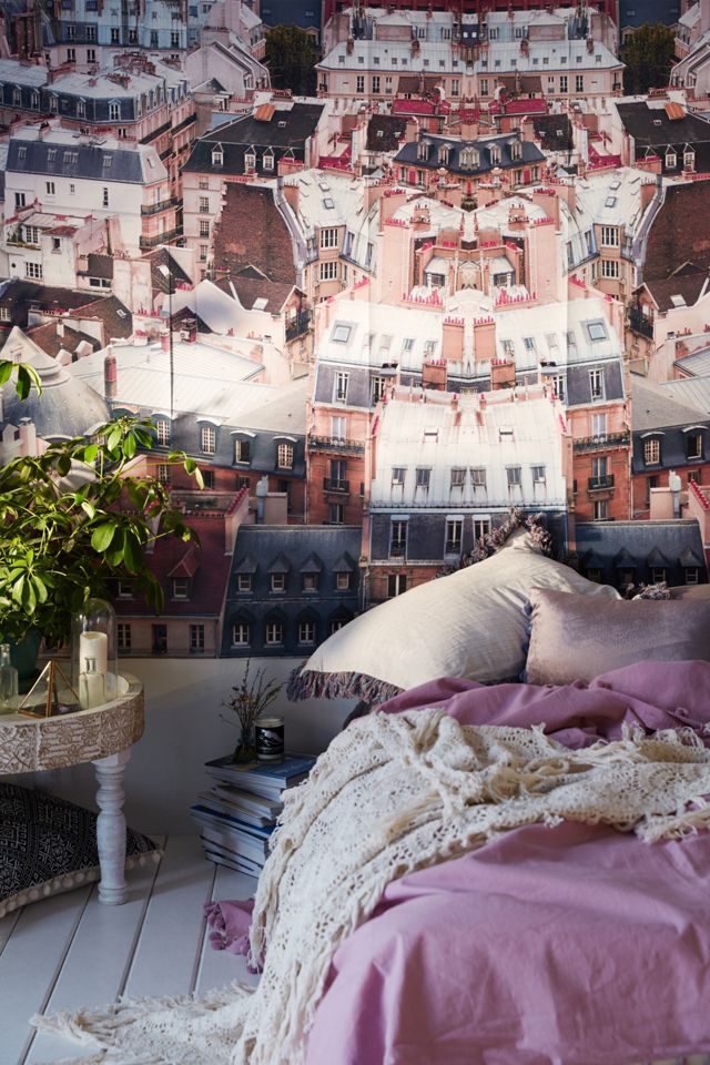 Plum & Bow Parisian Rooftop Wall Mural Urban Outfitters