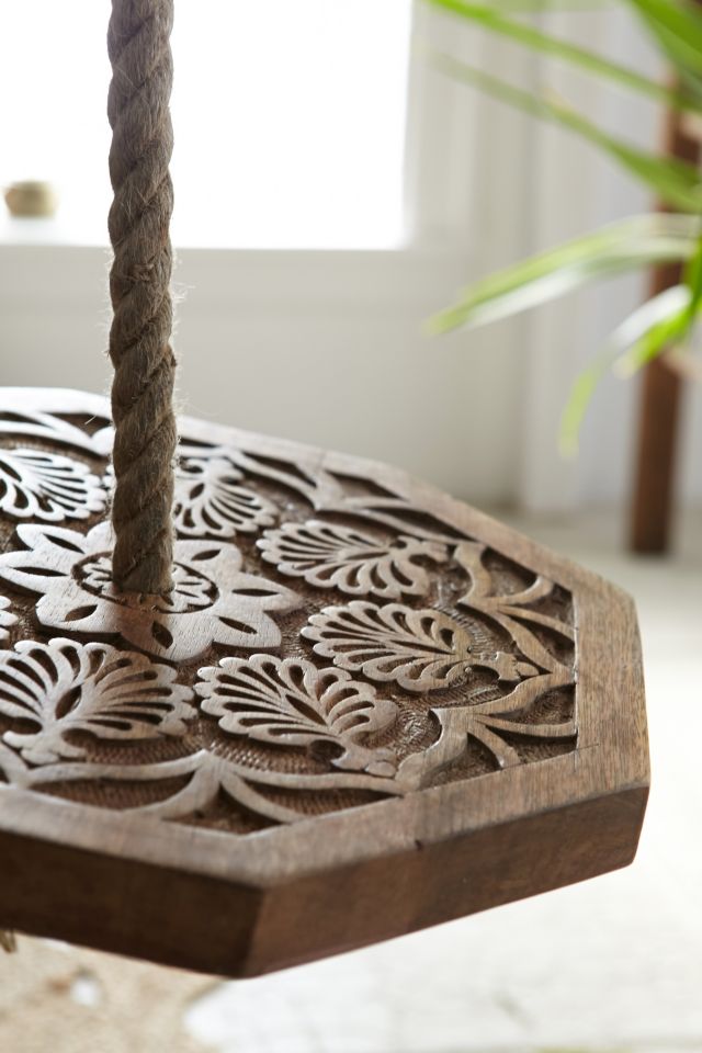 Carved Wood Indoor Swing #1