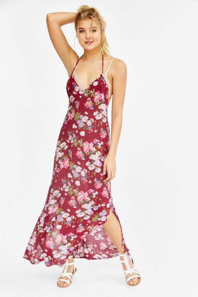 BOG Collective Deep Racerback Floral Maxi Dress