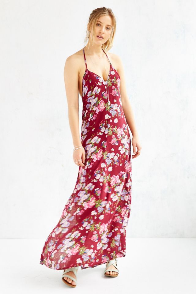 BOG Collective Deep Racerback Floral Maxi Dress #1