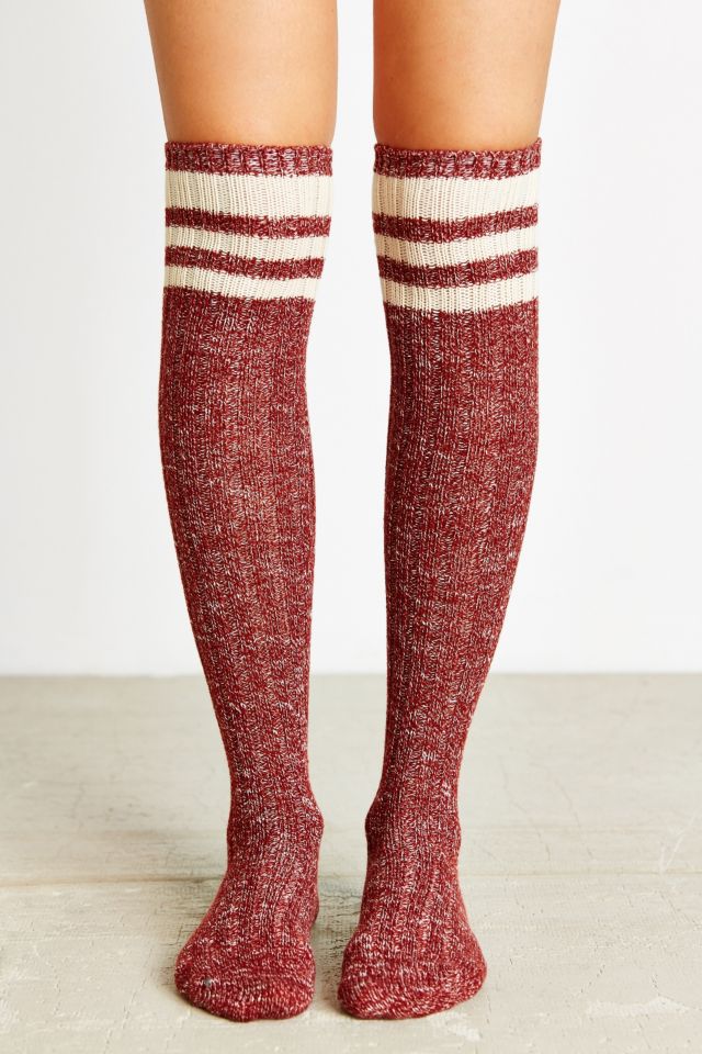 Marled Varsity Stripe Over The Knee Sock Urban Outfitters 