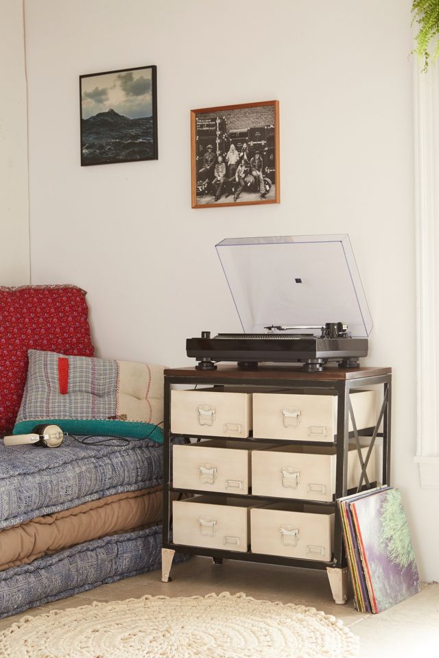 industrial dresser Modern Grey Metal And Reclaimed Wood waterproof wood top and high quality non Industrial 4 Drawer Dresser W/