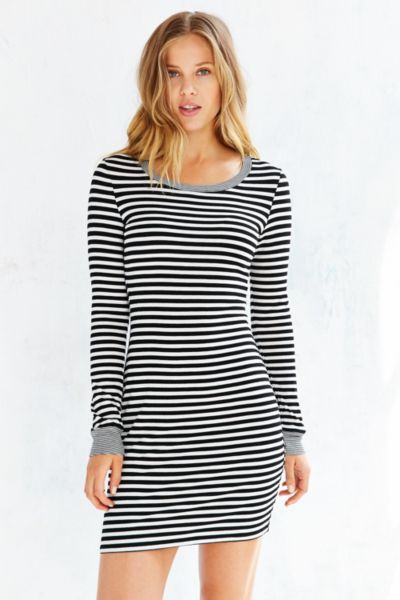 striped bodycon dress long sleeve