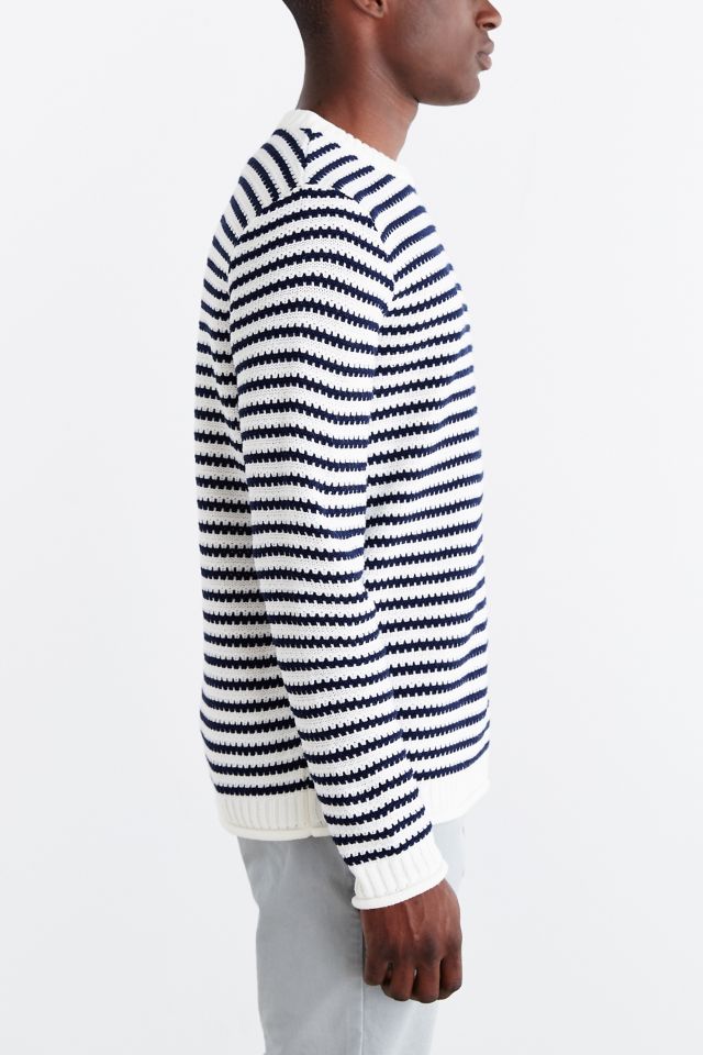 CPO Stripe Rolled Hem Crew Neck Sweater #2