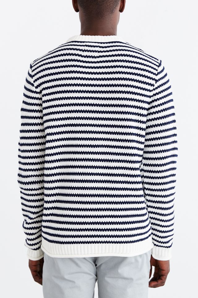 CPO Stripe Rolled Hem Crew Neck Sweater #3