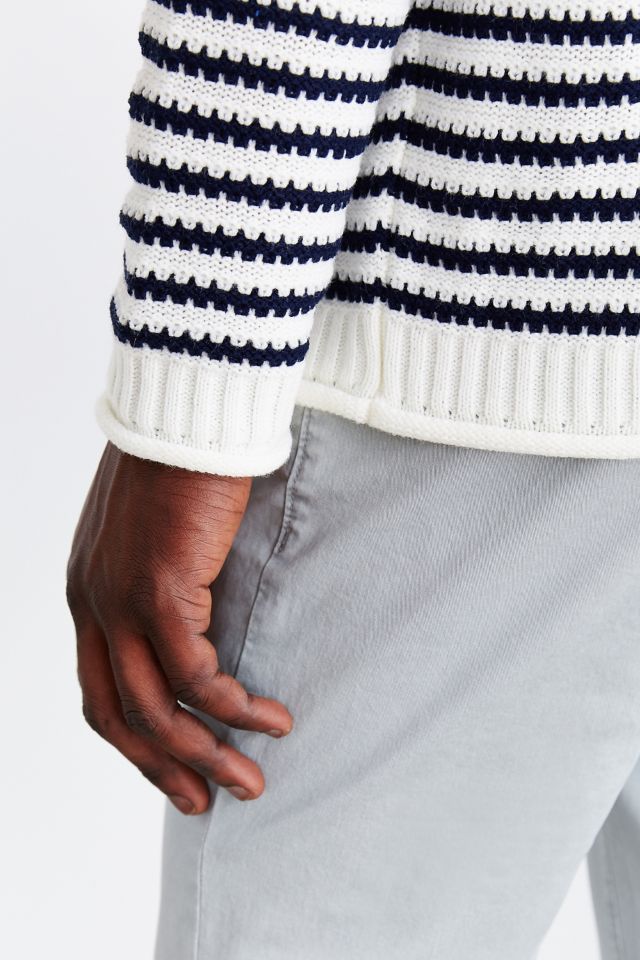 CPO Stripe Rolled Hem Crew Neck Sweater #4