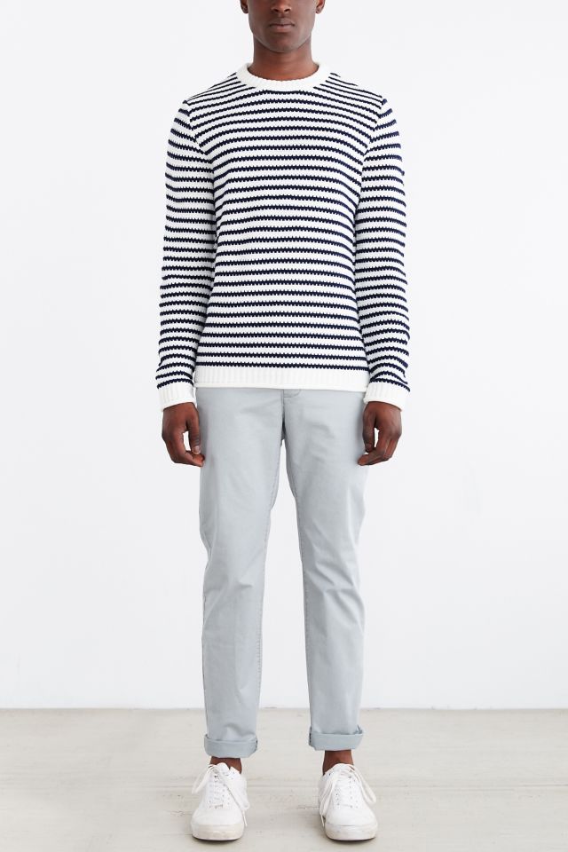 CPO Stripe Rolled Hem Crew Neck Sweater #5