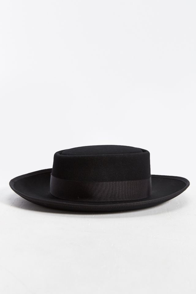 Flat brim store pork pie hat