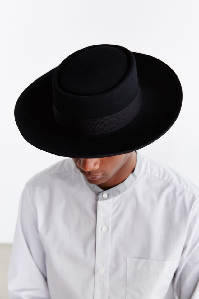 Mens wide brim store pork pie hat