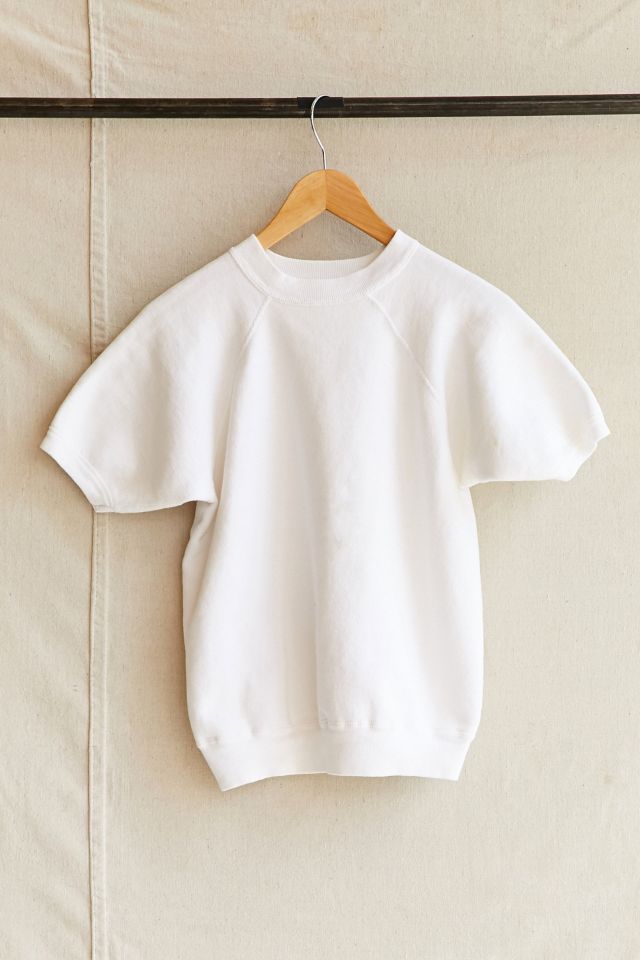 short sleeve white sweatshirt