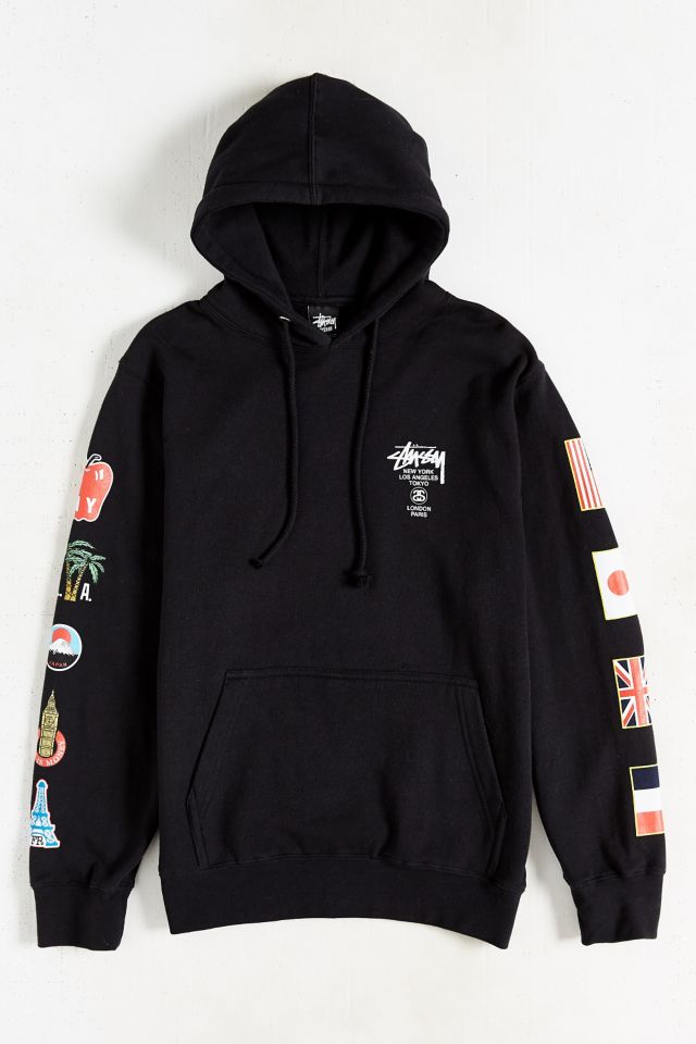 Stussy World Tour Flags Pullover Hoodie Sweatshirt #1