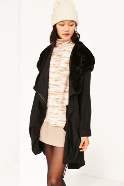 Silence Noise Jacquie Sherpa Parka Jacket Urban Outfitters