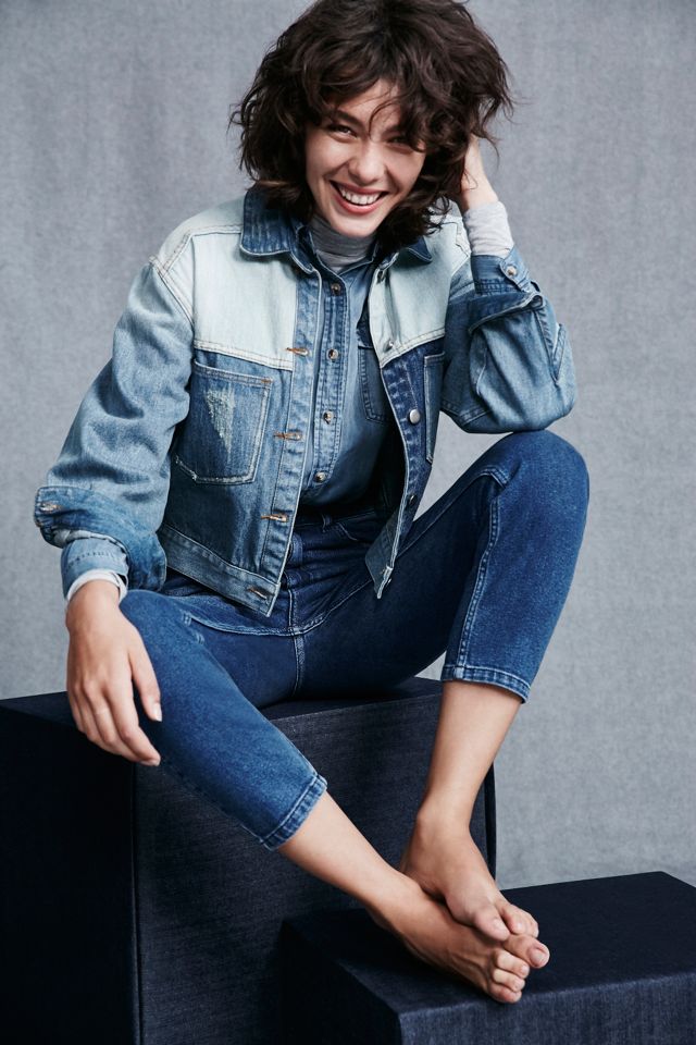 UNIF Denim Colorblocked Jacket | Urban Outfitters Canada