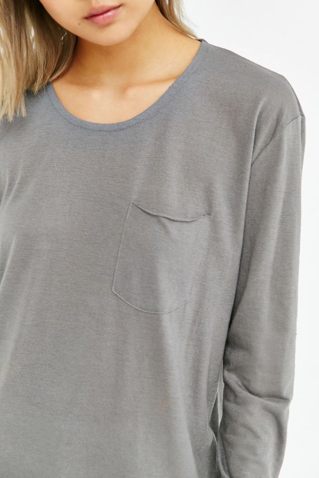 Unisex Long-Sleeve Curved Hem Tee #2