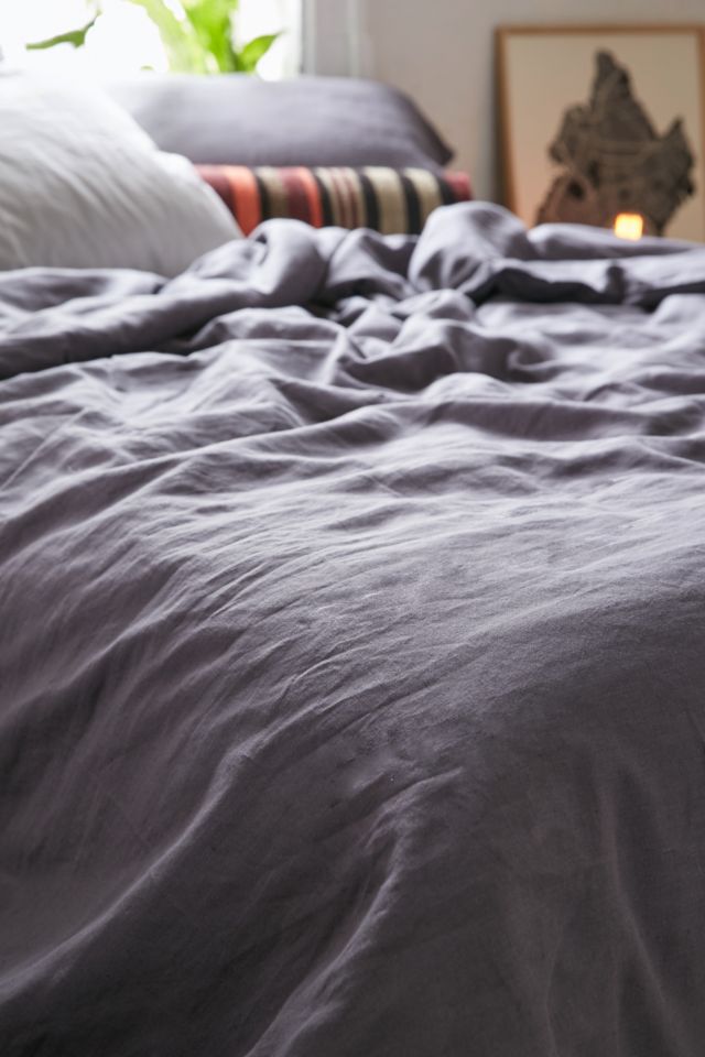 Assembly Home Linen Blend Duvet Cover - Charcoal #2