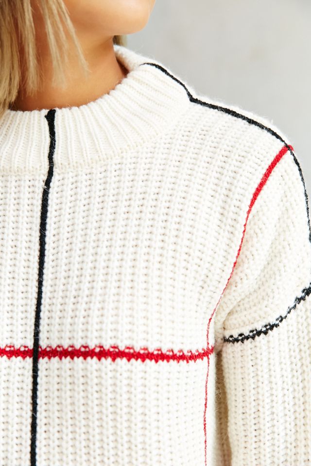 Lucca Couture Window Pane Plaid Sweater #2