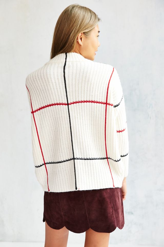 Lucca Couture Window Pane Plaid Sweater #3