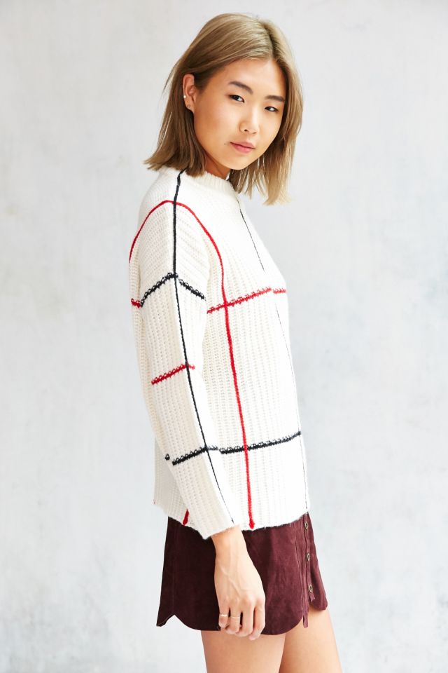 Lucca Couture Window Pane Plaid Sweater #4