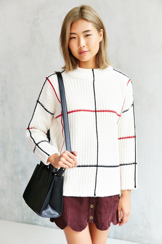 Lucca Couture Window Pane Plaid Sweater #5