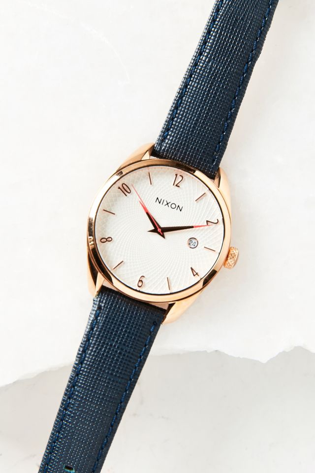 Nixon Bullet Rose Gold + Navy Leather Watch #1