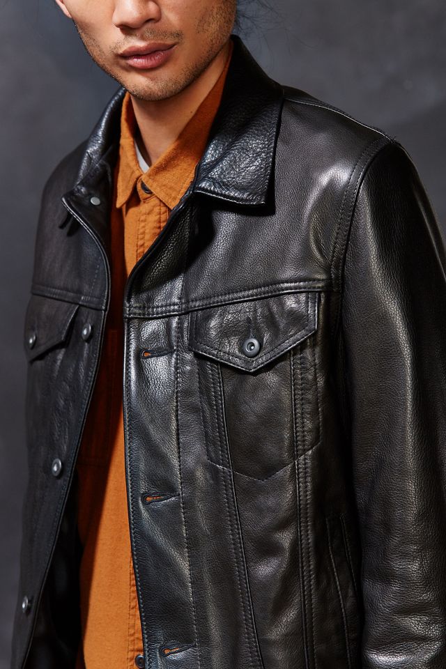 Schott Leather Trucker Jacket | Urban Outfitters