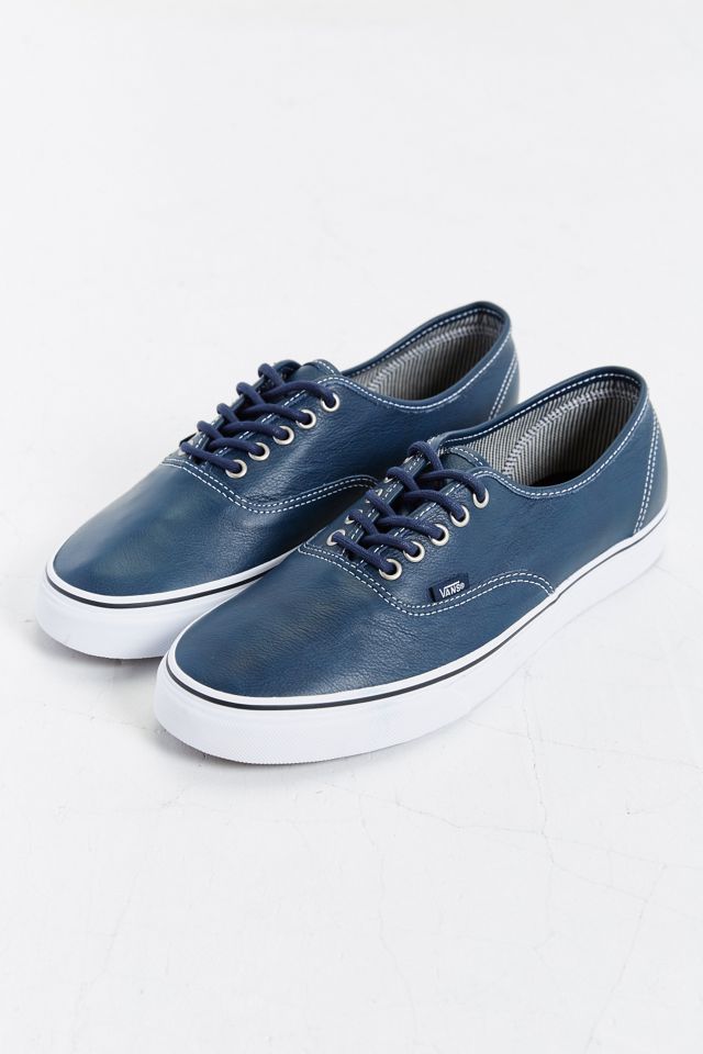 leather vans blue
