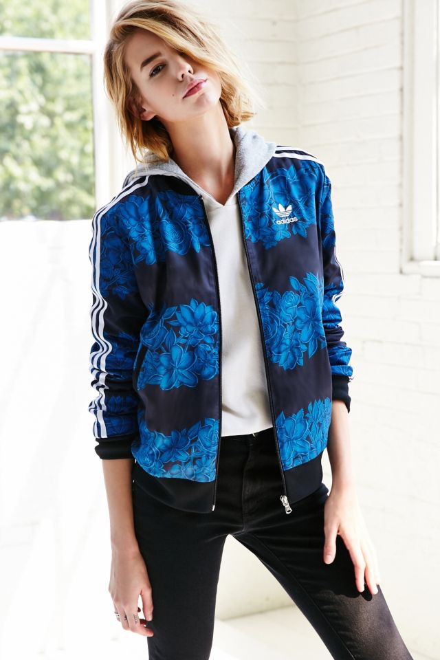 Adidas blue flower jacket online