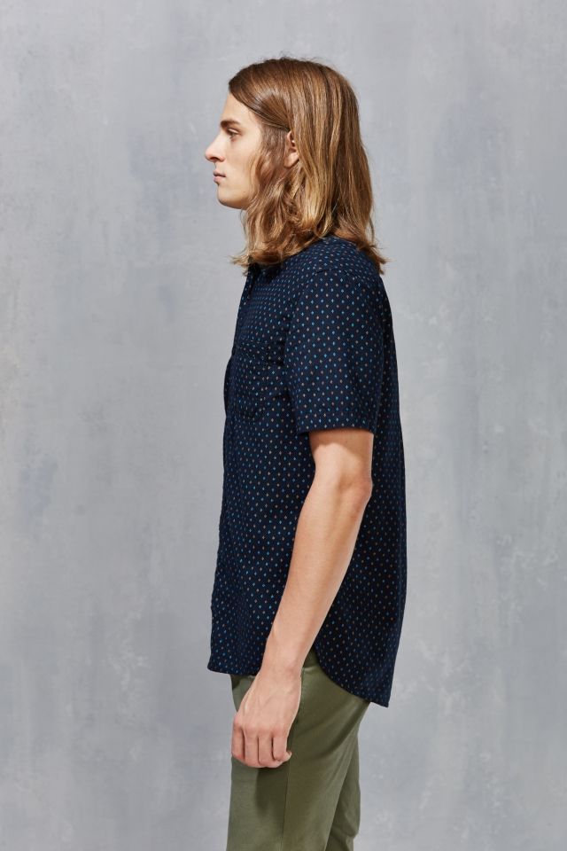Chemise boutonnée à manches courtes avec pois et losanges CPO #2