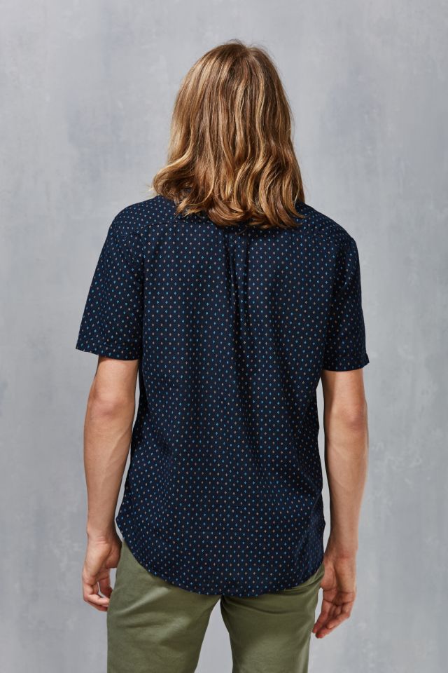 Chemise boutonnée à manches courtes avec pois et losanges CPO #3