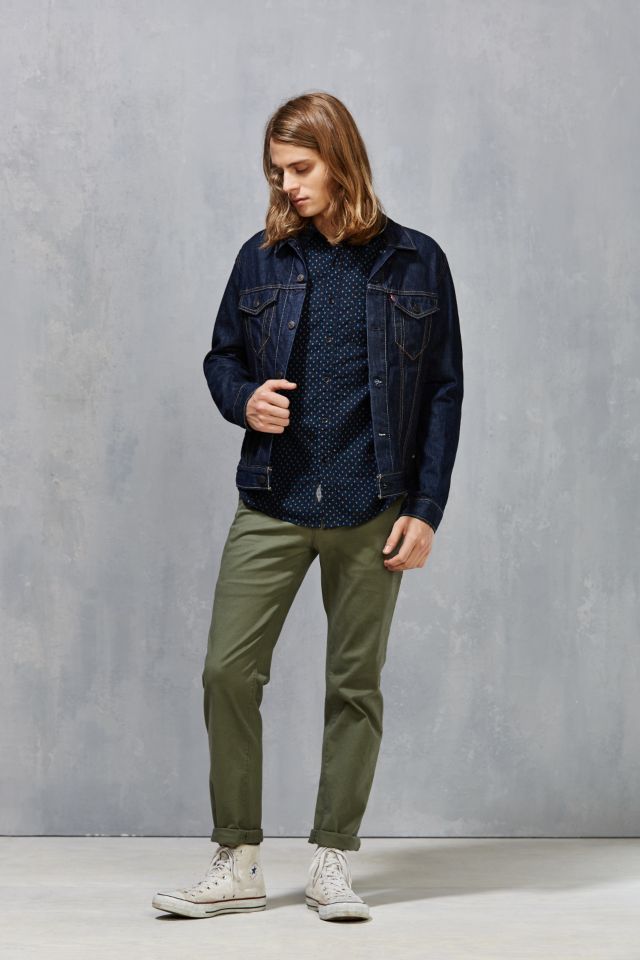 Chemise boutonnée à manches courtes avec pois et losanges CPO #5