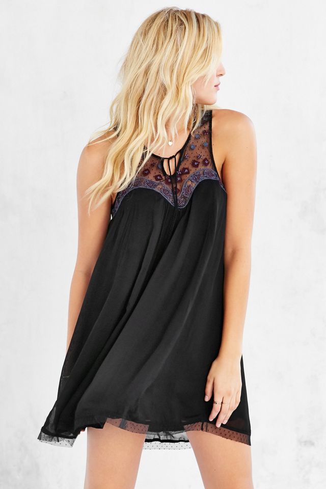 Ecote Embroidered Mesh Swing Dress | Urban Outfitters