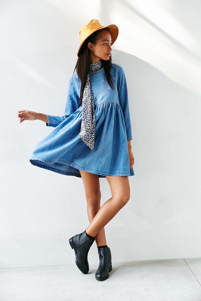 blue jean babydoll dress Porter Denim Babydoll Dress
