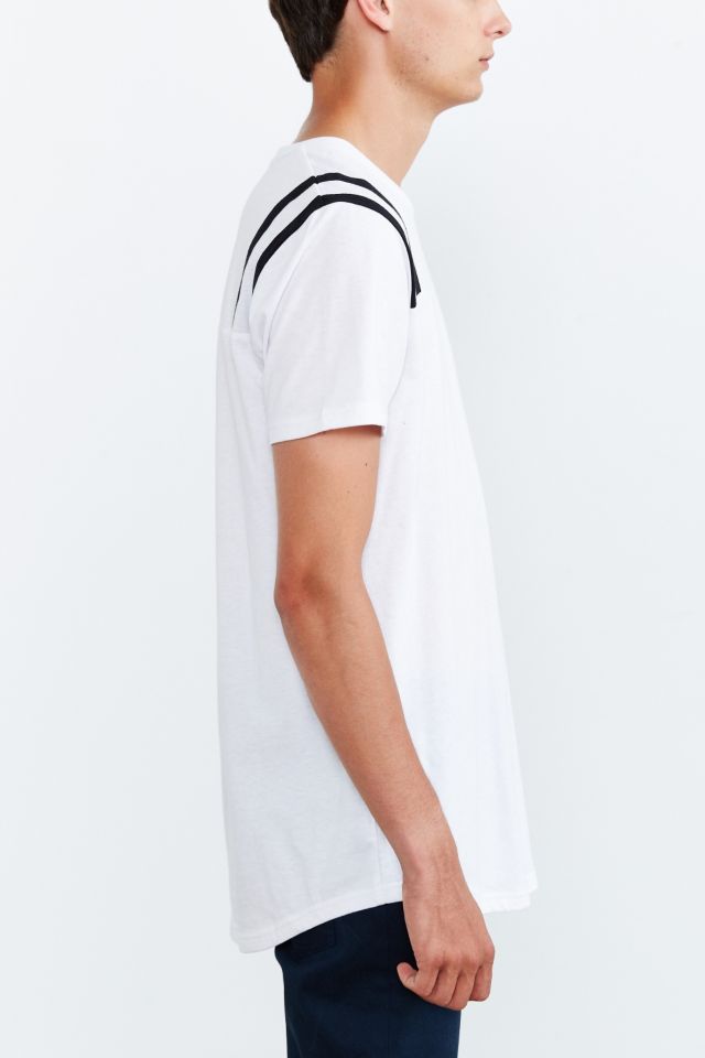 Shoulder stripe best sale t shirt