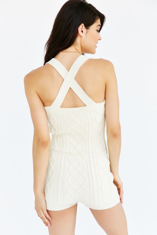 Knitty Kitty Cable Knit Romper #3