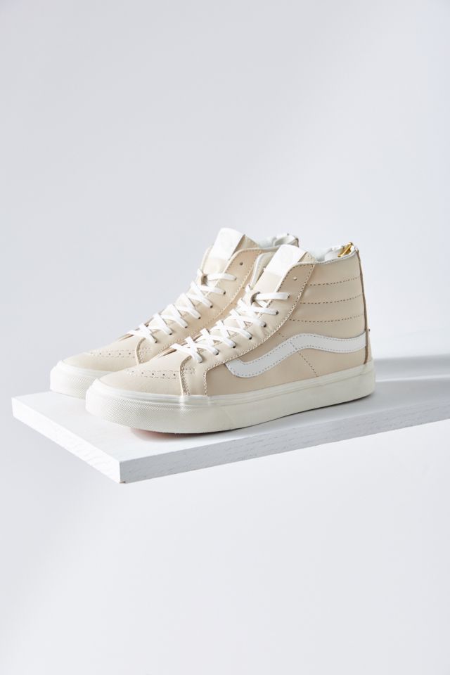 Zeestraat meel Antipoison Vans Cream Leather Sk8-Hi Slim Sneaker | Urban Outfitters