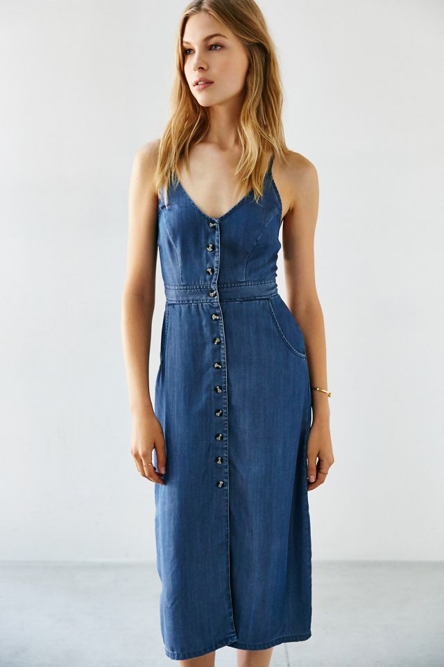 white christmas dresses Rosetta Strappy Denim Maxi Dress – Blu Jean Blues main image 1