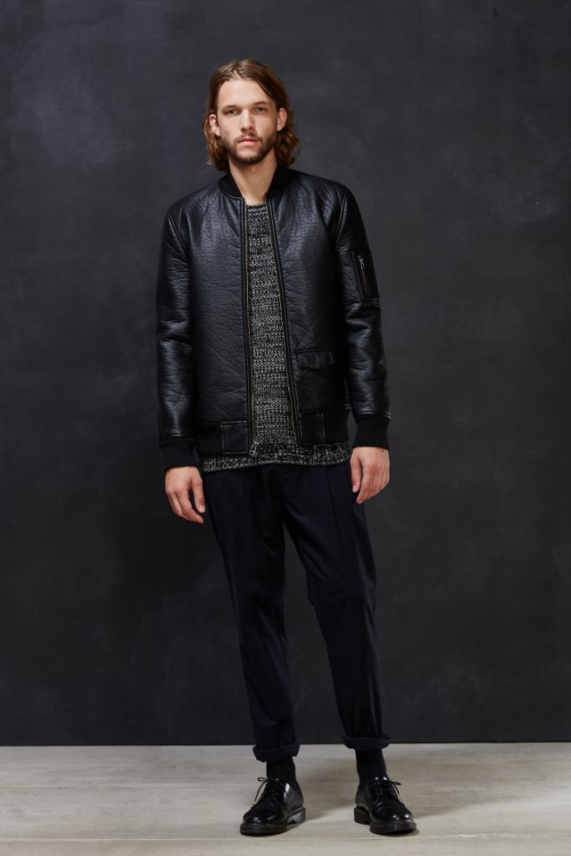 Blouson aviateur en simili-cuir KR3W Burnett #2