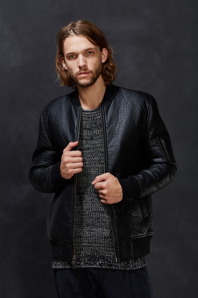 Blouson aviateur en simili-cuir KR3W Burnett #3