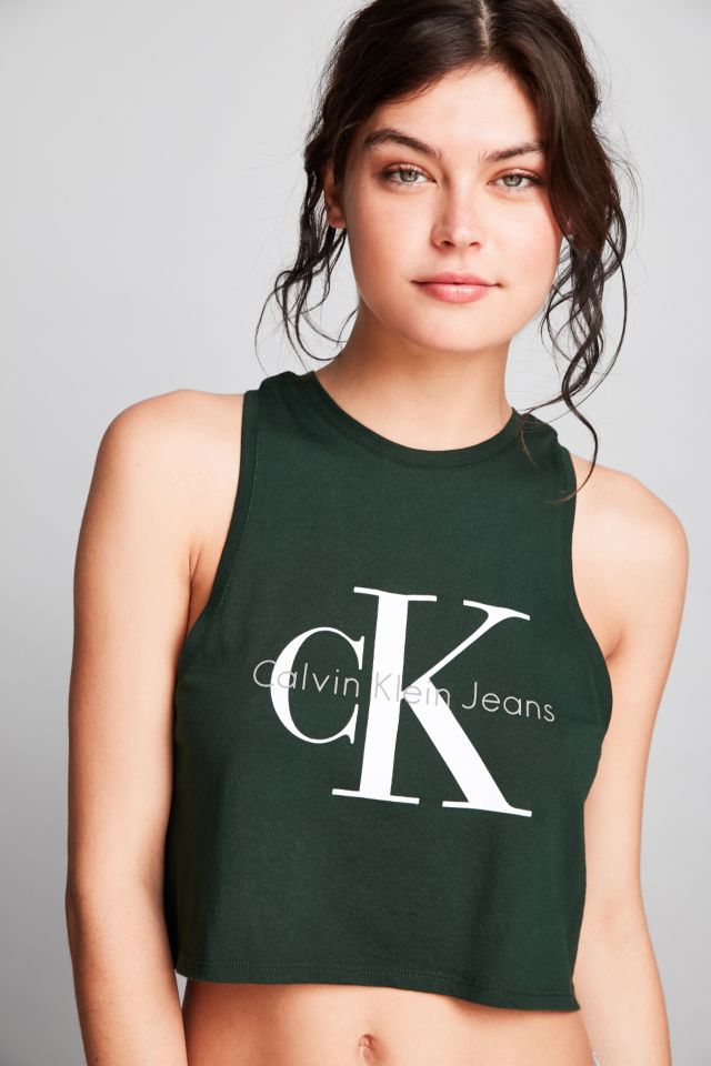 Calvin Klein Cropped Tank Top  White crop top tank, Calvin klein outfits,  Tank top urban outfitters