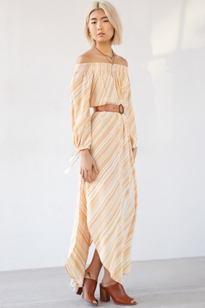 cecil maxi dress Faithfull The Brand Cecil Off-The-Shoulder Maxi Dress