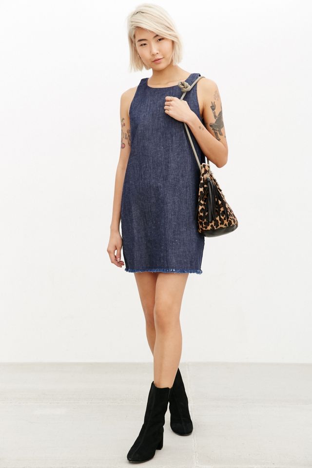 white christmas dresses Sweet Denim Corset Flare Mini Dress main image 1