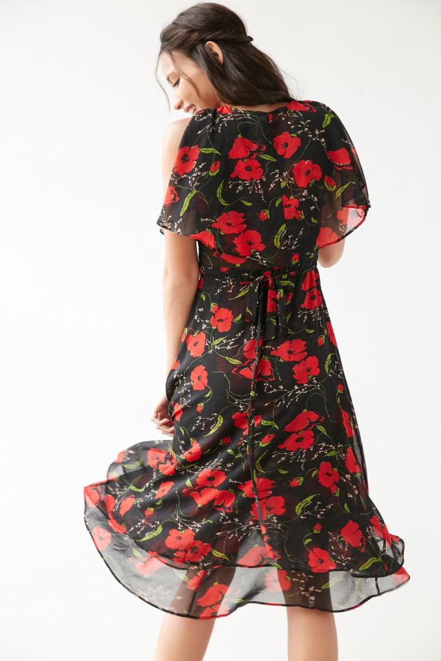 Kimchi Blue Floral Ruffle Wrap Midi Dress #1
