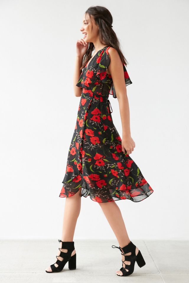 Kimchi Blue Floral Ruffle Wrap Midi Dress #3