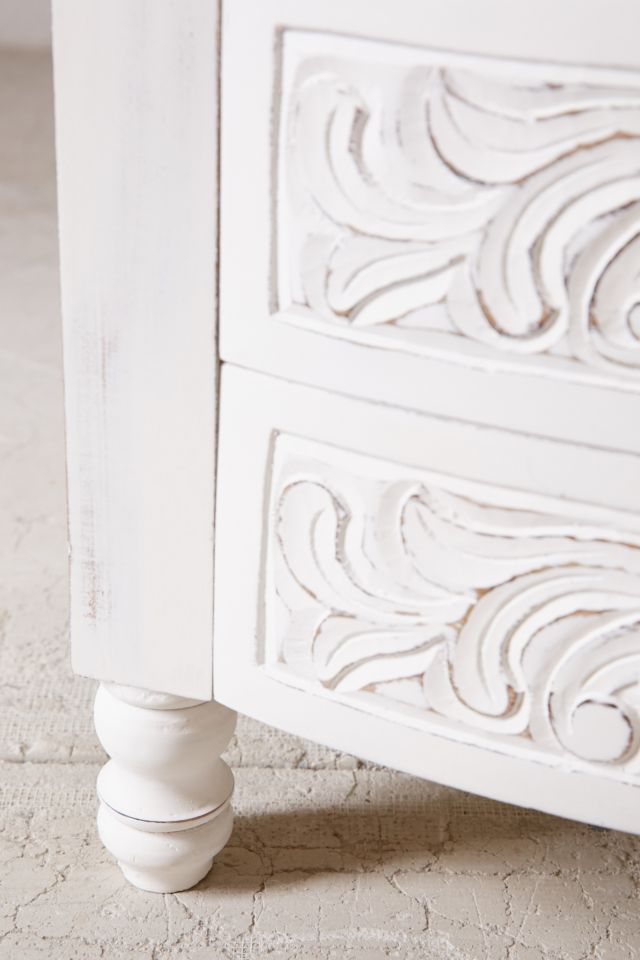 Riya Carved Wood Nightstand #3