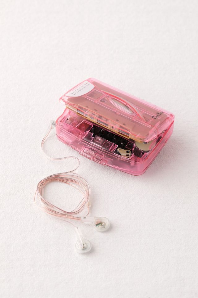 Clear Pink Cassette Player Urban Outfitters