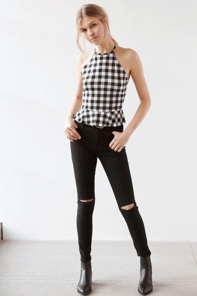 Kimchi Blue Gingham Peplum Tank Top #1