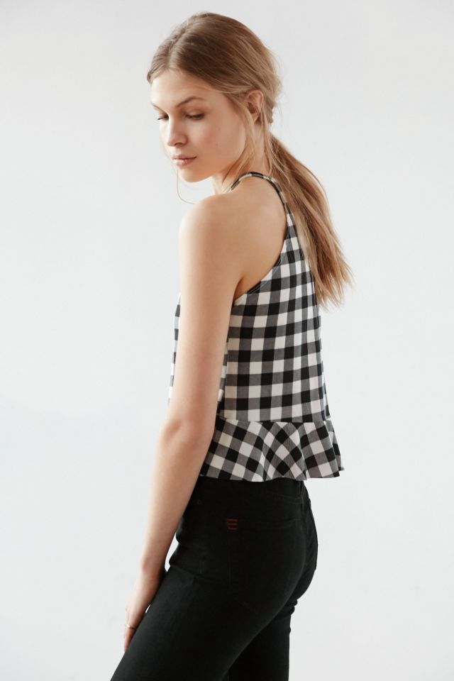Kimchi Blue Gingham Peplum Tank Top #4