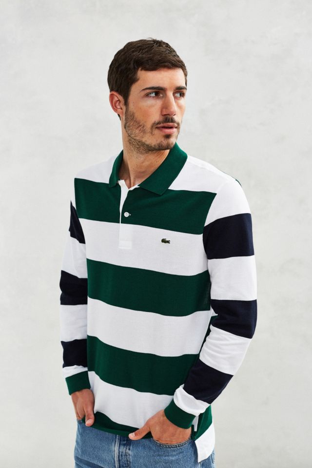 Fjern Romantik forhindre Lacoste Blocked Stripe Long-Sleeve Polo Shirt | Urban Outfitters