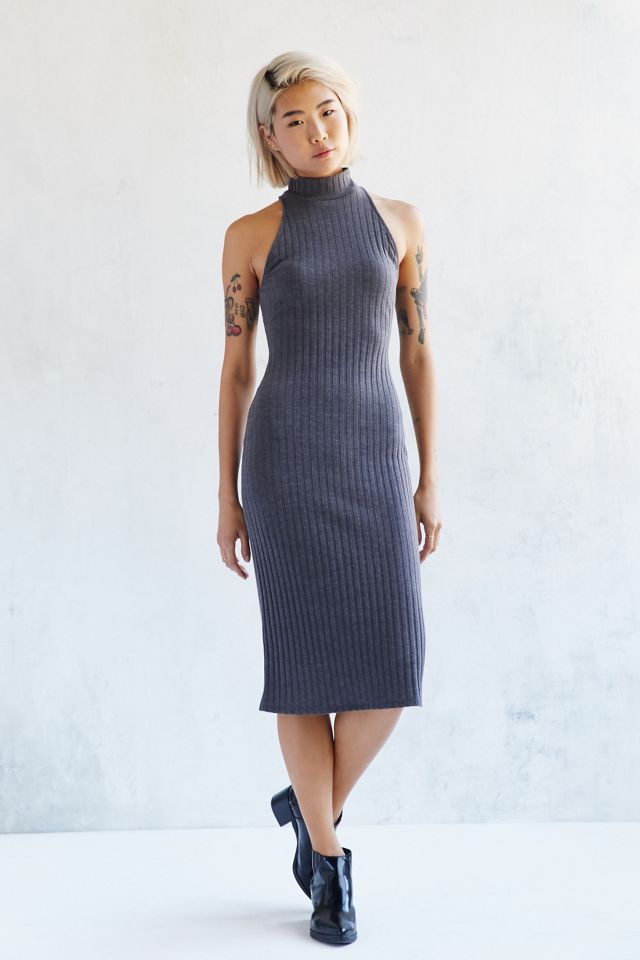 knee length dresses for ladies Lexi Rib Mock Neck Midi Dress main image 1